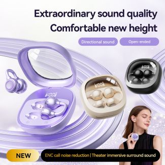 New M163 Hot-selling Space Capsule Ear-Clip Bluetooth Earphones with High-Quality Sound, Low Latency, and Long Battery Life